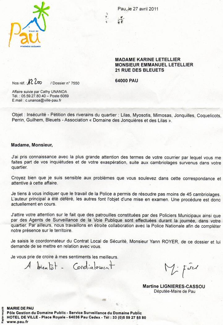 Courrier de la mairie